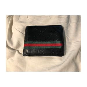 gucci wallet black with stripe